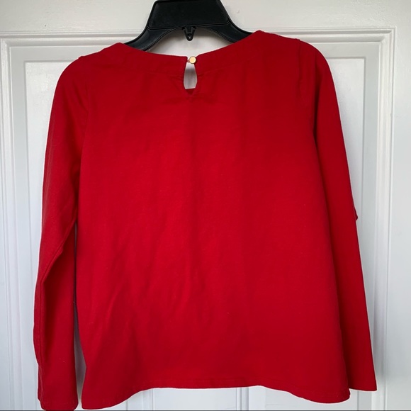 •Crown & Ivy Kids• Girl's Red Long Sleeve Sequin Embellished Top - Size Large - Picture 6 of 9